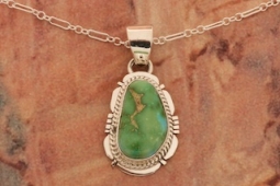Genuine Sonoran Turquoise Sterling Silver Native American Pendant